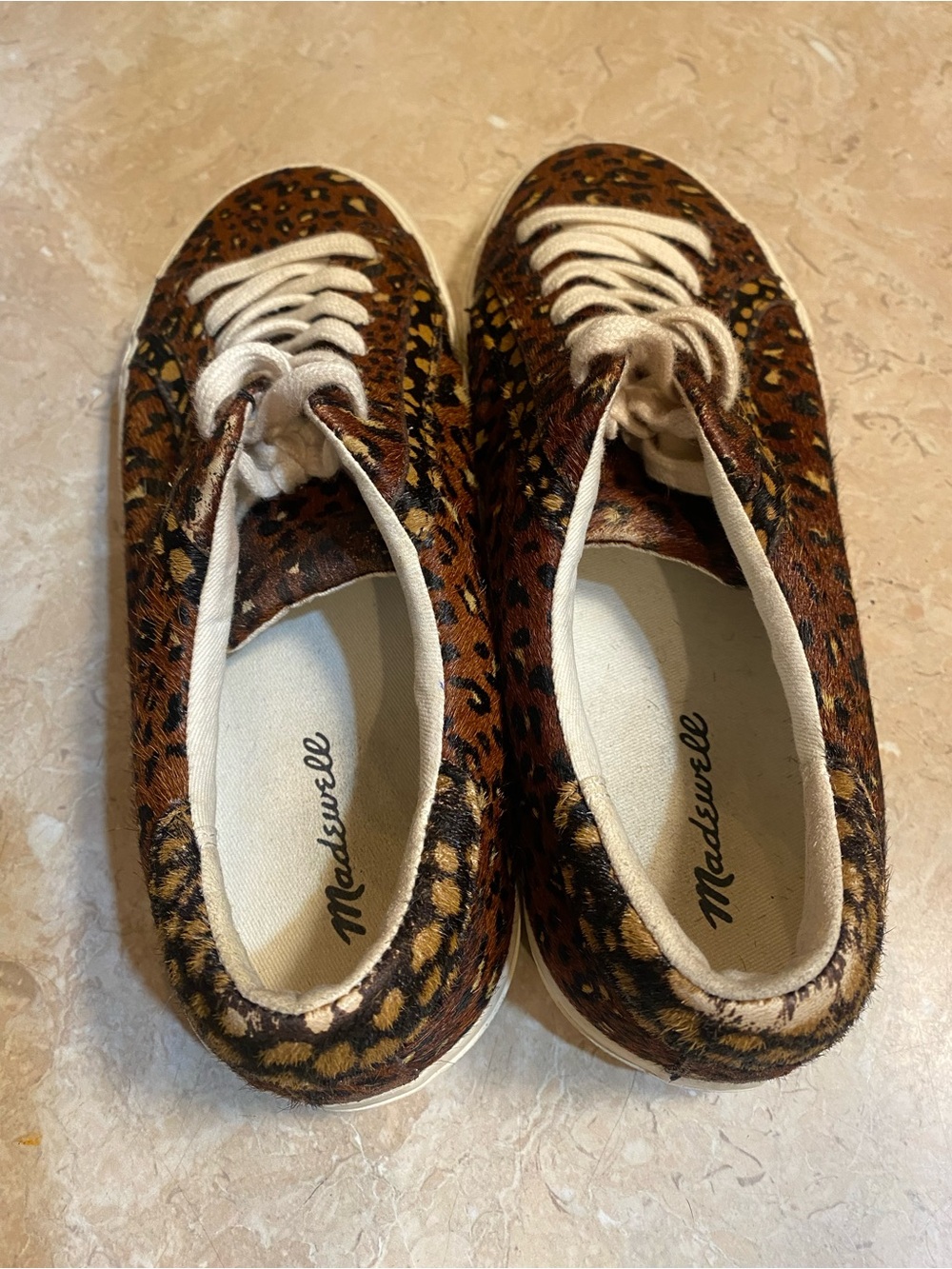 Madewell Leopard-Pattern Low-Top Sneakers with Cream Laces - Picture 4 of 5